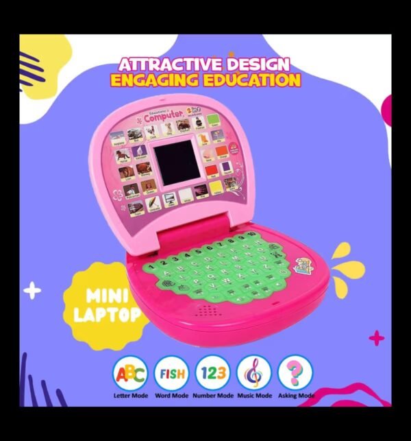 VIVITO Educational Learning Laptop Toy for Kids | LED Display, Music, & Multi-Mode Learning for 3-6 Year Old Boys & Girls | Non-Toxic, BIS Certified, Battery Operated (Pink) - Image 5