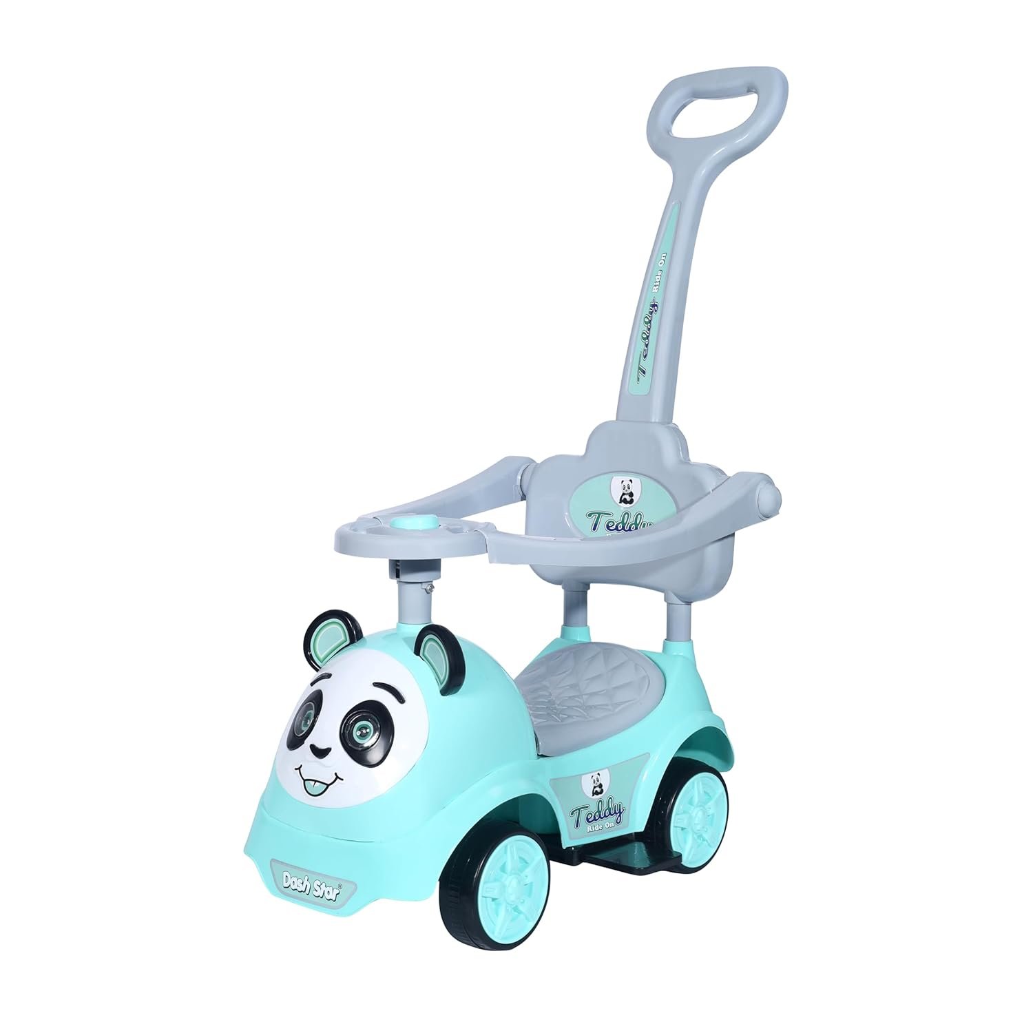 JoyRide Teddy Plus Ride On Push Musical Baby Car with Protective Arm Rest and Parent Handle, Storage, Age 1-3 Years (Green)