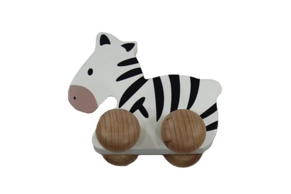 Wooden Pull Along Zebra Toy for Kids, Ages 1-6 Years, Encourages Imagination - Image 4