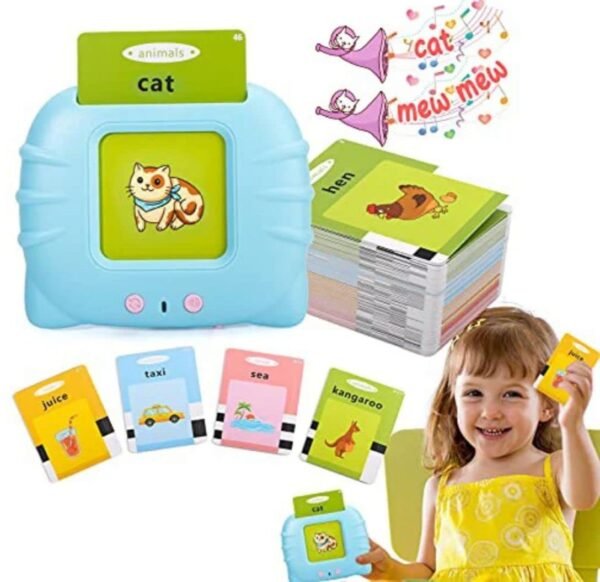 Camin Talking Cognitive_Skills Flash Card Learning Device Toy Early Learning 224 Words Sounds Music Playing Game - USB Rechargeable for Kids (1-6 Years) Toddlers Preschool Education (Random Color) - Image 3