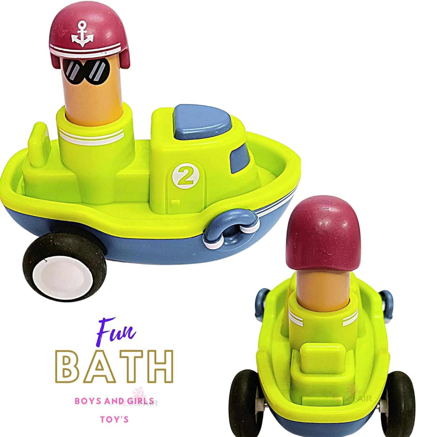 Friction Powered Vehicles Cars Toy Push and Go Back for Toddlers Baby Boys Girls 1-6 Years Old Gift, Boat - (B-01) - Image 3