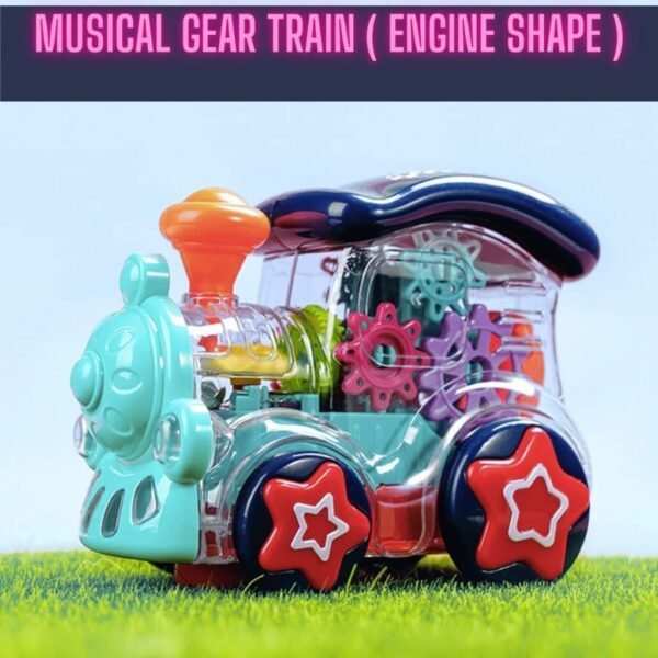 TEC TAVAKKAL Transparent Bump and Go Toys with 3D Lightning, Degree Rotation Concept Gear Light Train Engine, Moving Gears Music | Birthday Toy Gift for 1-10 Year Kids (Gear Engine Toy) - Image 3