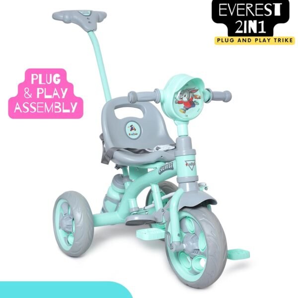Fun Ride Tricycle Kids Musical Plug and Play Parental Control Handle for 1 to 5 Year-Sipper,Seat Belt,Eva Tyre -Trike for Indoor and Outdoor-Boys and Girls Up to 25 Kg- Made in India (Green) - Image 4