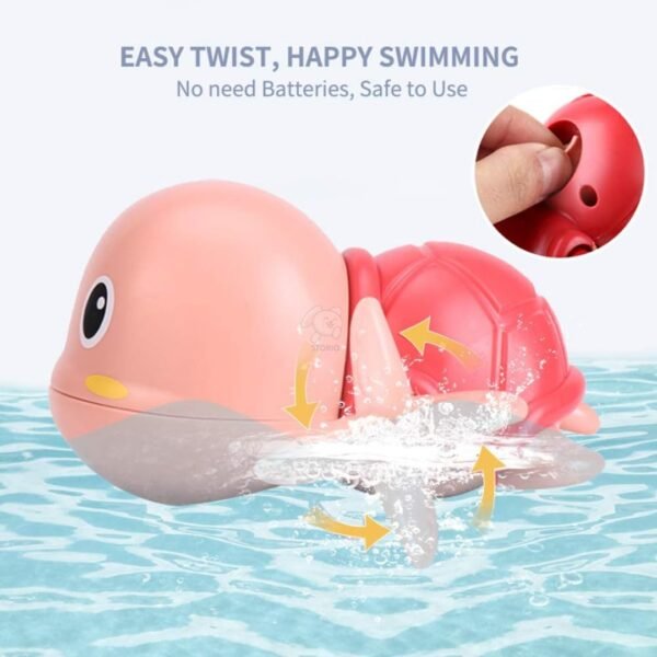 Storio Cute Swimming Baby Water Bath Toys for Toddlers | Turtle Toy | 1-3, Floating Wind Up Toys for 1 2 3 4 5 Year Old Boy Girl, New Born Baby Bathtub Water Toys, Preschool Toddler Pool Toys - Image 4