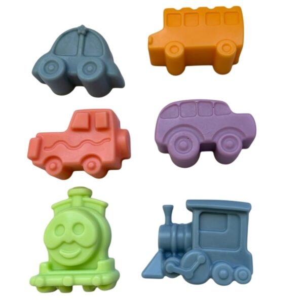 Peakaku Vehicle Soap for Kids Combo - Pack of 6 | Car, Truck, and Train Shaped Soaps | 100% Natural Shea Butter Soap | Gentle, Fun & Moisturizing Bath Soaps | Gift for Kids, 50g Each - Image 2