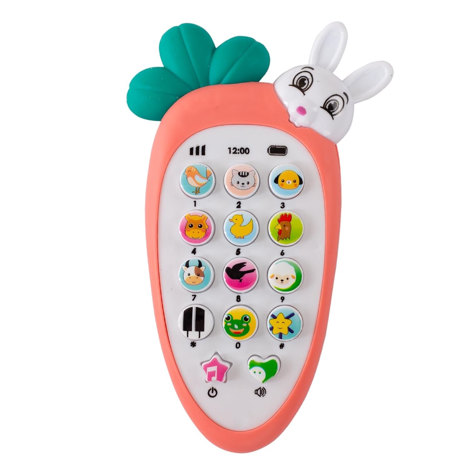Carrot-Shaped Rabbit for Babies, Musical Toy for 1-3 Year Old Baby Boys and Girls | Interactive Button Learning Remote with Baby Music, Flashing Lights