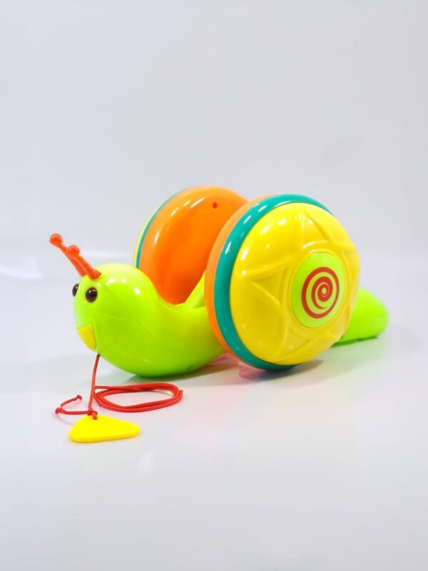 Pull Along Toy for 1+ Years Old Super Snail Pull Along Child Toys 2-5 Years- Green - Image 6