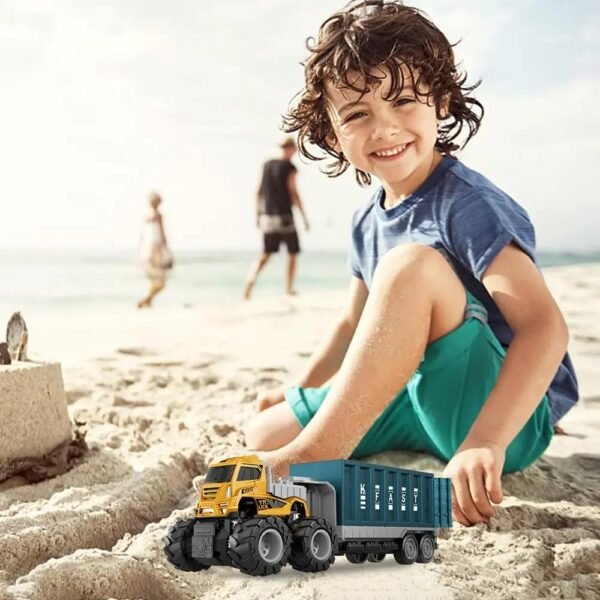Toy Truck Diecast Alloy Logistic Transportation Truck for Kids 2 Year Above Friction Powered Miniature Toy for Kids - Image 2