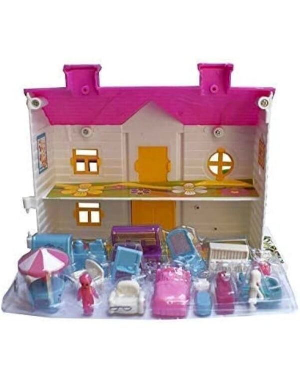 Dream Palace Doll House | Play Set | Girls Doll House | Play Set with Accessories | Dolls with Furniture| Role Play Set|Age for 3-8 Years (Doll House + Beauty Set) - Image 6