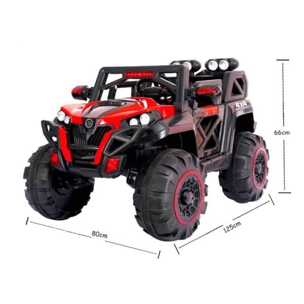 2188 RED Ride on Jeep Rechargeable Battery Operated 4×4 Drive with 6 Motors for 1-9 Yrs Kids