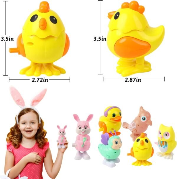 Toyshine Pack Of 3 Press And Go/Wind Up Key Operated Animal Shape Moving Educational Sensory Gliding Toys For Toddlers 1-3Yrs, Model A, Multicolor - Image 3