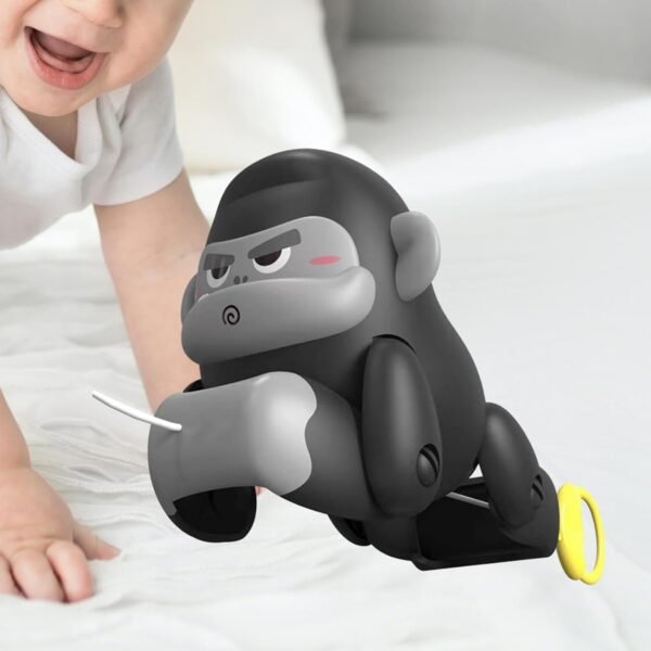 Toy Pull Along Toy Creative Monkey Shape Toy Monkey Pull Toy for 0-6 Years Old Black and Gray - Image 2