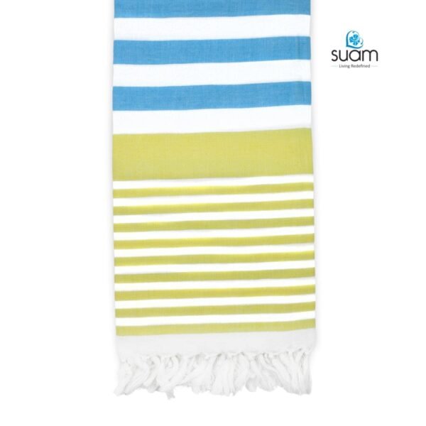 Suam Suntails Lightweight 100% Cotton Bath Towel | Beach, Pool, Travel, Spa & Yoga, Daily Use | Quick Absorption (Yellow - Lite Blue & Blue - Red, Suntails Towel, Cotton, Standard, 2, AF-BT) - Image 4