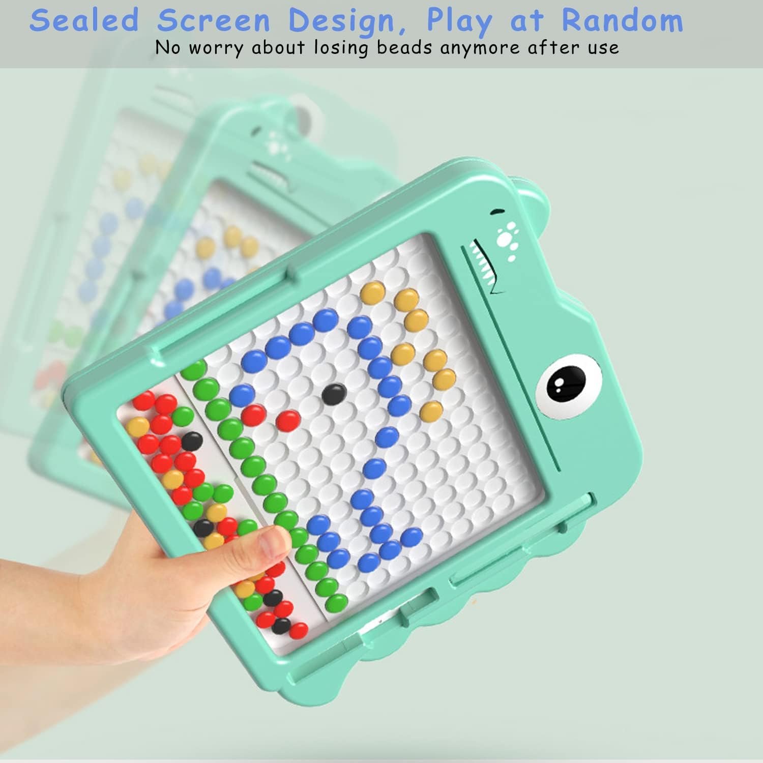 Magnetic Drawing Board for Kids, Children Doodle Board for Early Learning with Colorful Beads and 2 Magnetic Pens, Montessori Toy Magnetic Dot Board for 3-6 Year Old Kids - Image 6