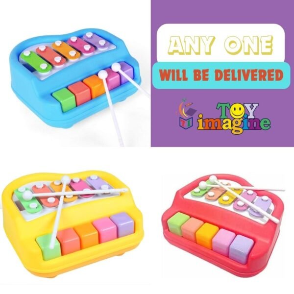Toy Imagine™ 2 in 1 Multicolor 5 Key in Clear & Crisp Tones|Piano & Xylophone .NonToxic,Non-Battery,Educational Musical Instruments Toyset for Kids,Toddlers,Boys & Girls with 2 Mallets - Image 4