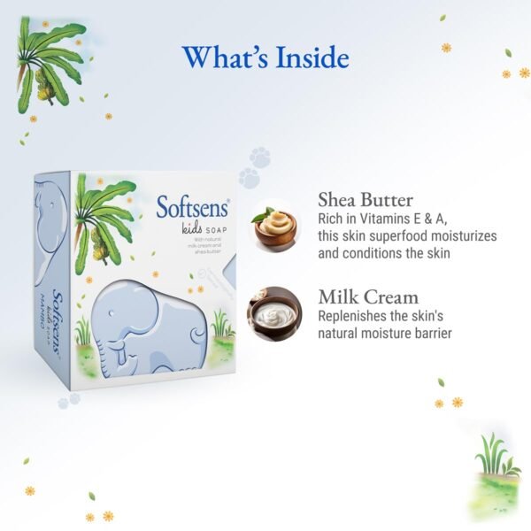 Softsens Kids Teddy Bear Soap| Grade 1 Soap| Infused Shea Butter & Milk Cream |Dermatologist Tested| Shape Soap (75g)