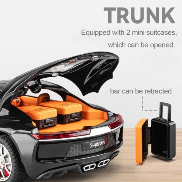 1:24 Bugatti Toy Car, Atlantic Alloy Die Cast Cars Model Car for Kids Birthday Christmas Party Gift, Pull Back Toy Cars with Sound and Light/Colors As Per Stock - Image 6
