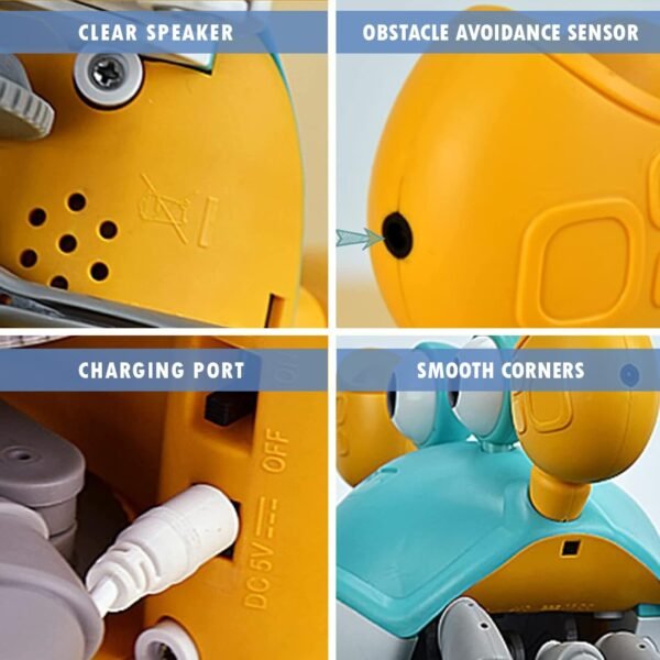 Wembley Crawling Crab Baby Toy for Kids Toddlers Infant Tummy Time Interactive Moving Toys for Babies 12 Months Electric Sensor Musical Dancing Walking Crab Toy Gift for Kids 1 2 3 Year Rechargeable - Image 6