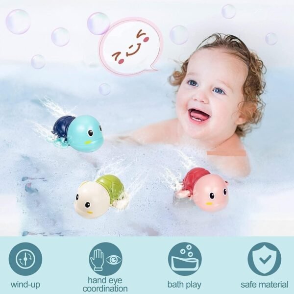 Swimming Turtle Bath Toy for Babies, Floating Toys for Kids Tub, Cute Bathing Toys for Toddlers, Bathing Toys for Baby for 0-3 Years (Pack of 1, Multicolor) - Image 4