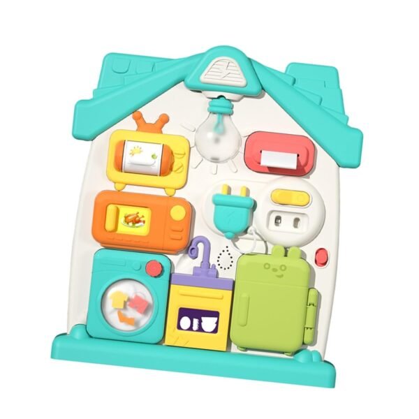 Toy Busy Board Toy Multifunction Montessori Toy for Ages 0-3 Years Kids Children Green - Image 6