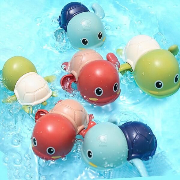 Storio Cute Swimming Baby Water Bath Toys for Toddlers | Turtle Toy | 1-3, Floating Wind Up Toys for 1 2 3 4 5 Year Old Boy Girl, New Born Baby Bathtub Water Toys, Preschool Toddler Pool Toys - Image 3