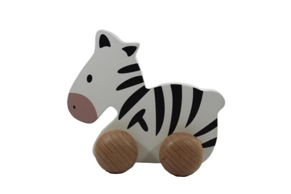 Wooden Pull Along Zebra Toy for Kids, Ages 1-6 Years, Encourages Imagination