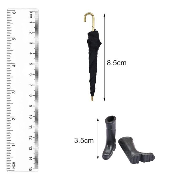 Toy Umbrella Wedding Accessories Rain Shoes 1:12 for Kids Toys Birthday New Year - Image 3