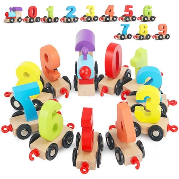Wembley Wooden Puzzle Train Toys for Kids Set for 2 Years Old Non Toxic BIS Approved Proudly Made in India Number for Kids Learning Educational Toys