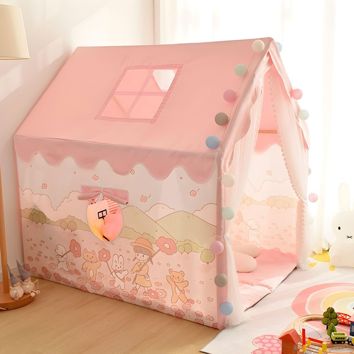 Colorfull and Extremely Light Weight Indoor and Outdoor Kids Play Tent House for 3-8 Years Old Kids Girls and Boys (Farm 0123) - Image 3