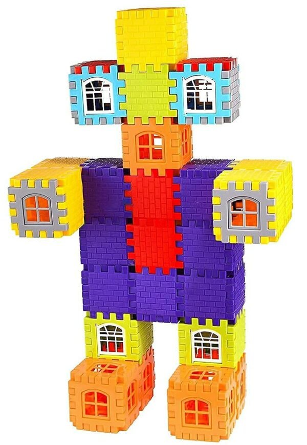 House Building Blocks Game Set for 3-8 Years Old Kids Boys & Girls,Multicolor,72 Piece (72 pieces) - Image 4
