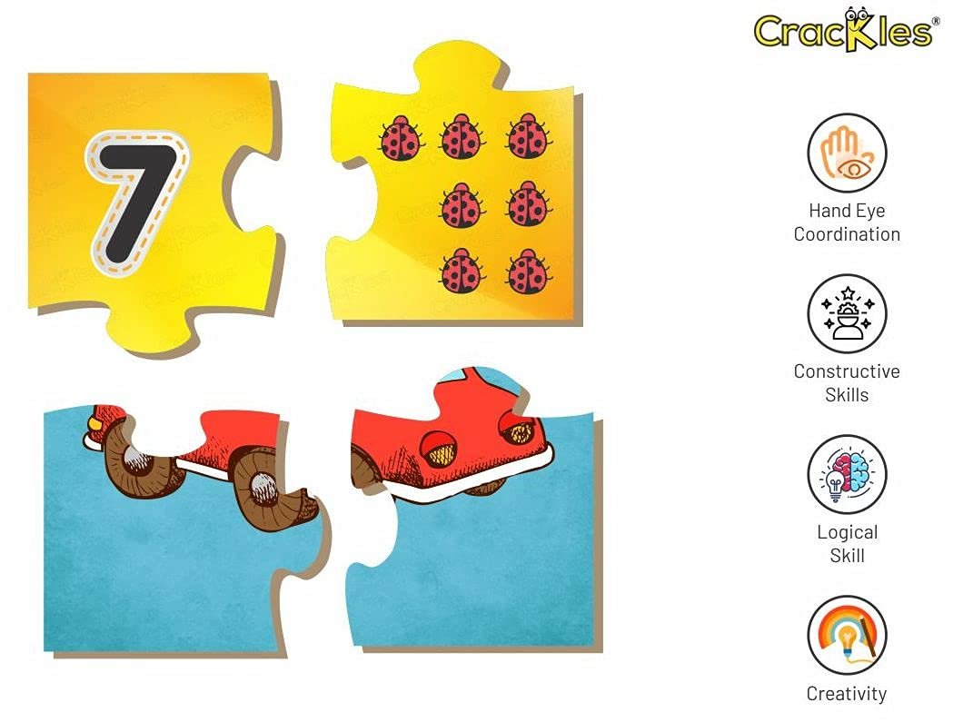 Numbers from 1-12, Animals and Vehicles 4 Piece Thick Jigsaw Puzzles for Kids of Age 3-5 Years (Total 12 Puzzles) - Image 2