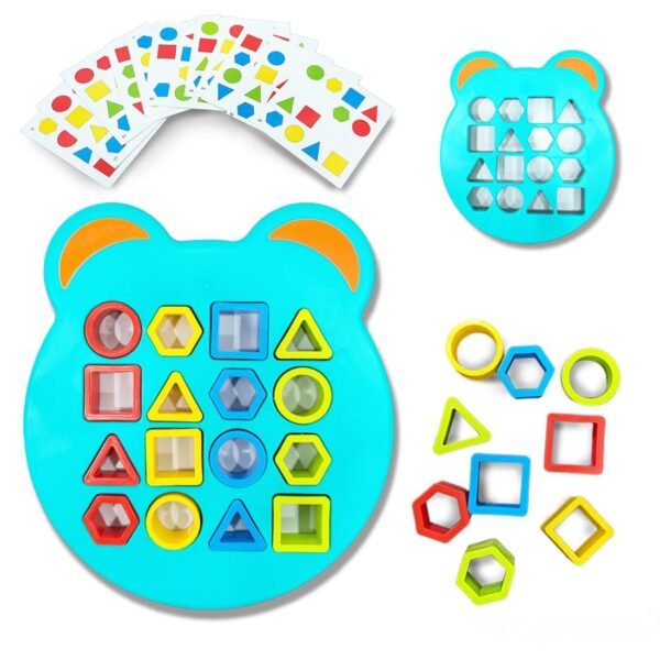 Wembley Kids Montessori Geometric Shape Sorter Puzzle Game | Learning Colour Logic Game for Toddlers Activity | Brain Teaser Educational Toy for 2-5 Years Boys and Girls Travel Toy & Birthday Gift