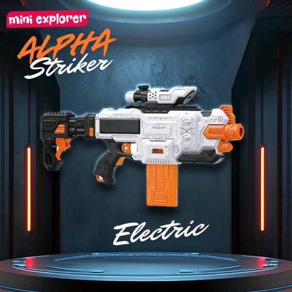 MiniExplorer Automatic Alfa Striker Electronic Machine Gun Dart Water Blaster with 20 Darts, Lens and Removable Stock Barrel Outdoor Toys for 8 Year Old Boys & Girls - Image 2
