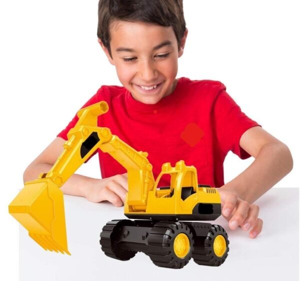 Bestonl Unbreakable Pull Along Back Excavator Construction Engineering Friction Power Toy,Dumper Trucks Vehicle Baby for Kids,Boys Baby Toys for Kids 3 Years (Big Size Excavator) - Image 4
