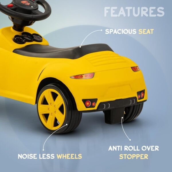 Baybee Bolt Push Ride on Car for Kids 1-3 Years, Baby Rideons With Music, Light & Comfort Seat | Push Cars Toys for Toddlers | Boys Girls Drive Car (Yellow) - Image 5