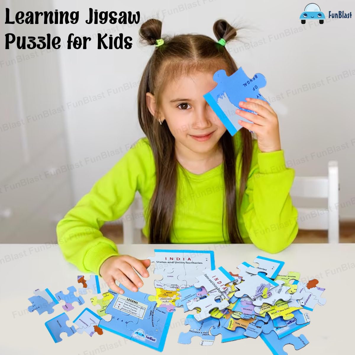 FunBlast Map of India Jigsaw Puzzle for Kids Jigsaw Puzzle for Kids of Age 3-5 Years – 24 Pcs (Multicolor, Size 30X22 cm) - Image 5