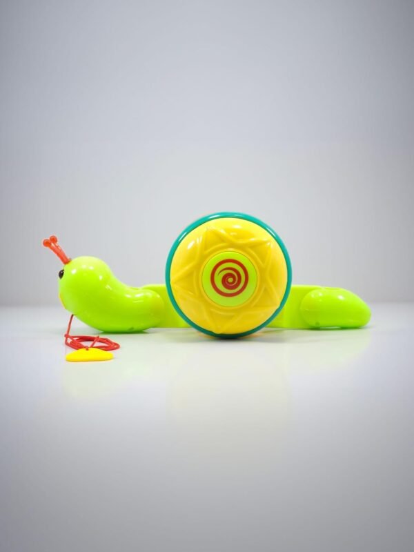 Pull Along Toy for 1+ Years Old Super Snail Pull Along Child Toys 2-5 Years- Green - Image 2