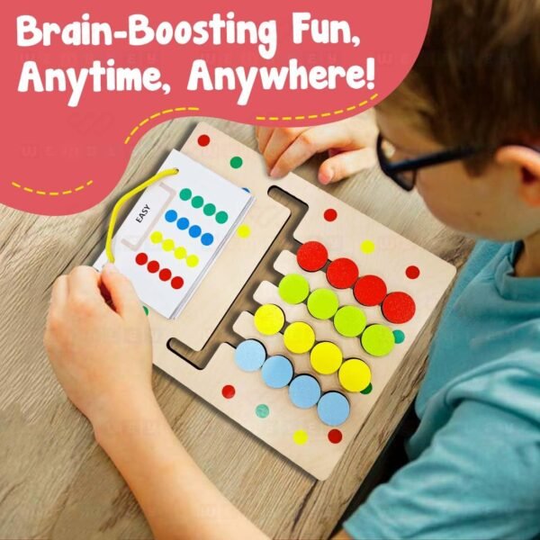 Wembley Kids Montessori Puzzle Game Learning Toy for Kids Age 3-8 Years Color and Pattern Matching Logic Brain Game Preschool Educational Activity Travel Toys for 4,5,6,7,8 Birthday Gift for Boy Girl - Image 5