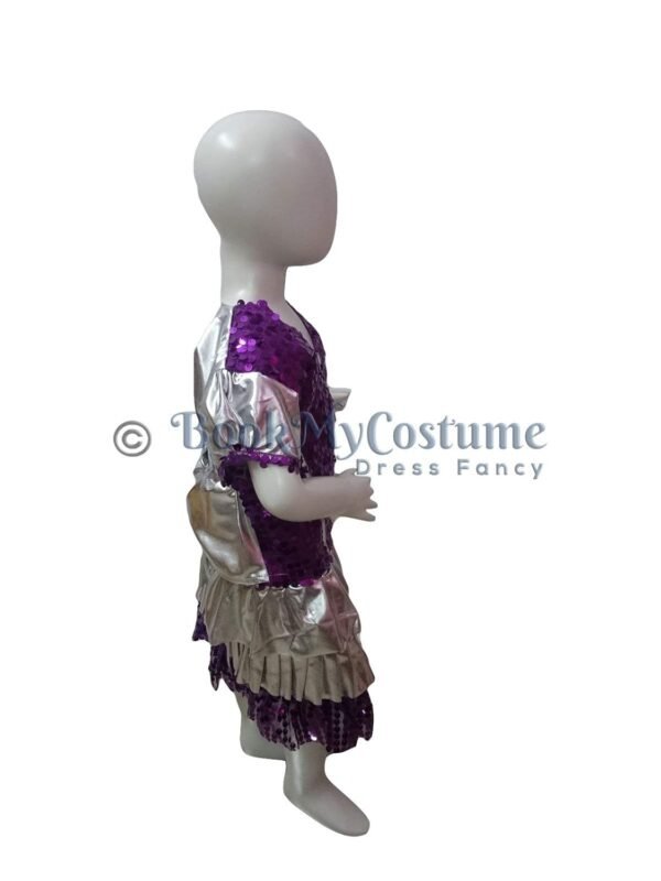 BookMyCostume Western Dance Costume for Girls - Purple & Silver - Top with Frock - Premium - Image 2