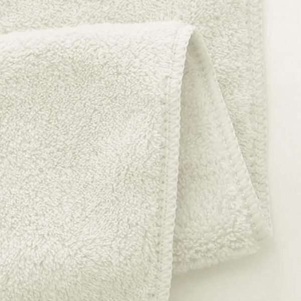 Ultra Soft Cotton+Velvet Bath Towel Set, which Includes Bath Towel with Hand/Face Towel for Women & Children 300 GSM Set of 2 (140 * 70cm+75 * 35cm) (HC_Towel_White_) - Image 4