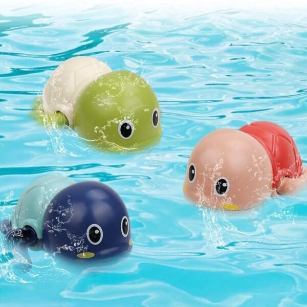 Kids Play Swimming Bath Toy,Wind Up Water Floating Turtle/Boat Toys,Bathtub Water Toys forToddlers Bathing Toys for Baby for 0-3 Years (Multi) (Turtle, 1) - Image 6