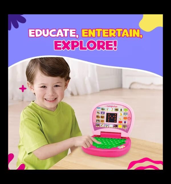 VIVITO Educational Learning Laptop Toy for Kids | LED Display, Music, & Multi-Mode Learning for 3-6 Year Old Boys & Girls | Non-Toxic, BIS Certified, Battery Operated (Pink) - Image 6