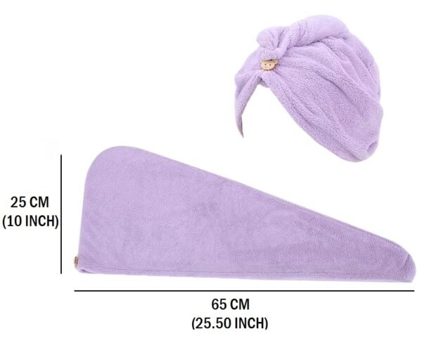Microfiber Hair Wrap Super Absorbent Ultra Soft Turban Hair-Drying Quick Bath Shower Caps Magic Bathrobe Hair Warp Salon Head Towel for Women and Girls (Purple)