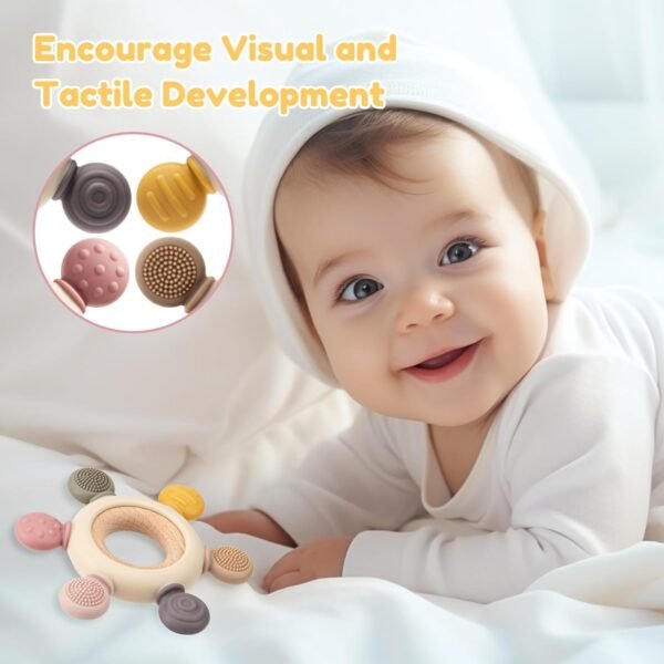 Baby Teething Toys for 0-6 6-12 Months, BPA Free Baby Teether Sensory Toys for Babies 0 3 6 9 12 18 Months, Newborn Infant Toys Gifts for 1 One Year Old Baby Boys Girls (Multicolor) - Image 5