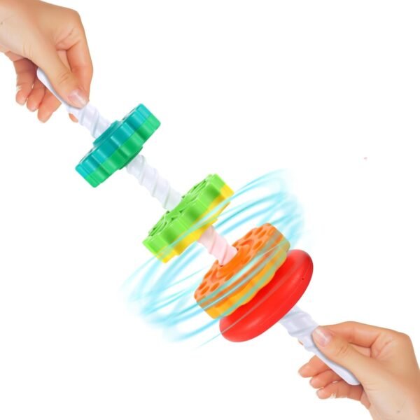 Spinning Stacking Toys, Rainbow Stacking Rings Baby Toy, Toddlers Toys Montessori Sensory Learning Toy for Girls and Boys Spin Wheel Toys for 1-3 Year Old - Image 3