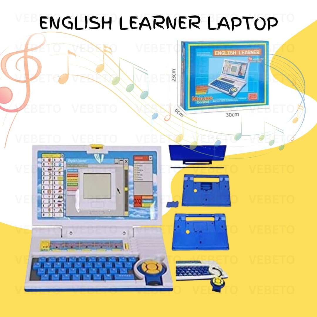 Educational Laptop for Kids (1 Year Warranty) w/ Mouse Games 20 Fun Computer Activity Learning Toy for 2 3 4 5 Years Boys Girls Learn Letters Words Mathematics Music Logic Memory Tool, Blue - Image 6