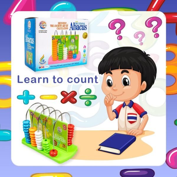 Educational Abacus 5 Rods for Kids Early Math Skills for Kids to Learn to Count, Add & Subtract with Colourful Beads - Mathematics Tool kit -Abacus Toys for Kids (Abacus 5 Rods) - Image 5