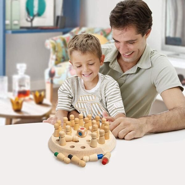 Wooden Memory Match Stick Chess Game, BLOWEST Colorful Memory Chess, Funny Block Board Game, Early Educational Toy, Brain Training Games for Kids - Image 5