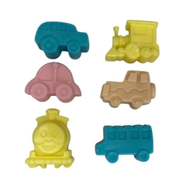 Peakaku Vehicle Soap for Kids Combo - Pack of 6 | Car, Truck, and Train Shaped Soaps | 100% Natural Shea Butter Soap | Gentle, Fun & Moisturizing Bath Soaps | Gift for Kids, 50g Each - Image 3