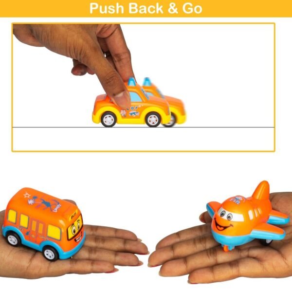 PRIME DEALS Unbreakable Pull Back Vehicles| Push and Go Crawling Toy for Kids & Children, Power Friction Cars for 3+ Years Old Boys|Girls (Pack of 7)., Multicolor - Image 3